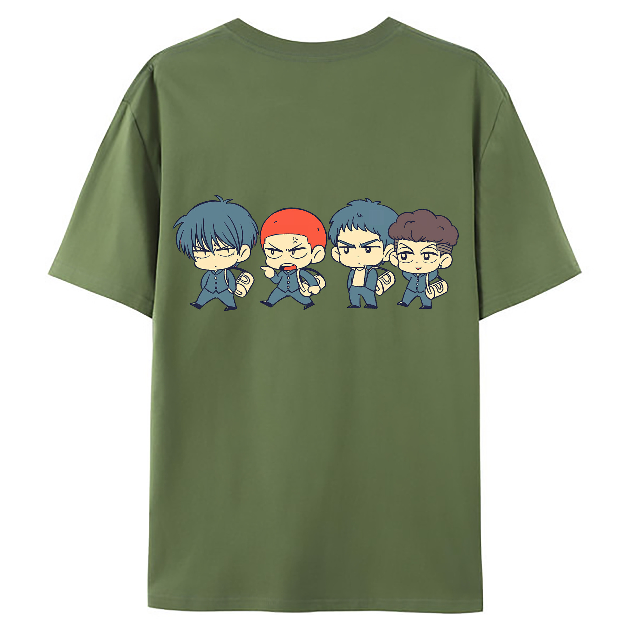 （画像用） SLAM DUNK／スラムダンク 綿100％ メンズ半袖Tシャツ（バックプリント） 通気性